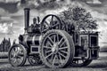 A vintage steam tractor on a farm at Sandstone Estates black and white Royalty Free Stock Photo