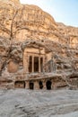 A sandstone facade of a building at Little Petra, in Jordan Royalty Free Stock Photo