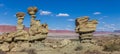 Sandstone formation in the form of a submarine in Ischigualasto provincial park Royalty Free Stock Photo