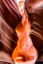 Sandstone formations in famous Upper Antelope Canyon in Arizona Royalty Free Stock Photo