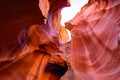 Sandstone formations in famous Upper Antelope Canyon in Arizona Royalty Free Stock Photo