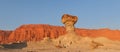 Sandstone formations in Ischigualasto, Argentina.