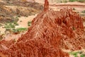 Sandstone formations and needles in Tsingy Rouge Park in Madagascar