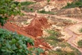 Sandstone formations and needles in Tsingy Rouge Park in Madagascar