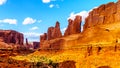 Sandstone Hoodoos, Pinnacles and Rock Fins at the Park Avenue valley in Arches National Park Royalty Free Stock Photo