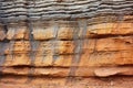 sandstone layers in a weathered cliff face
