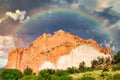 Garden of the Gods with Rainbow and Storm Clouds - Colorado Tourism