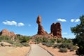 Sandstone Monolith `Balanced Rock ` in Arches National park Royalty Free Stock Photo