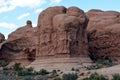 Sandstone Monolith `The Parade of Elephants `in Windows section in Arches National park Royalty Free Stock Photo