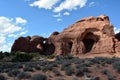 Sandstone Monolith `The Parade of Elephants `in Windows section in Arches National park Royalty Free Stock Photo