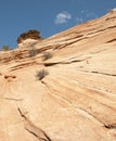 Sandstone Mountain Formation with Blue Sky and Clouds Royalty Free Stock Photo