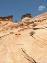 Sandstone Mountain Formation with Blue Sky and Clouds Royalty Free Stock Photo