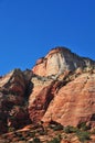 Sandstone Mountain Formation with Blue Sky and Clouds Royalty Free Stock Photo