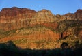 Sandstone Mountains of Zion National Park Sunrise Royalty Free Stock Photo