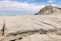 Sandstone ocean floor at low tide on Kaikoura coastline, New Zealand