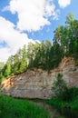 Sandstone outcrops of Taevaskoda against blue sky