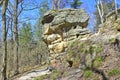 Sandstone rock formation with a fancy shape, Petrified City, Ciezkowice, Poland