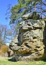 Sandstone rock formation with a fancy shape, Petrified City, Ciezkowice, Poland