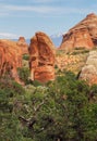 Sandstone rock formation in the Fin Canyon on Devil's Garden trail in Arches National Park, Utah, USA, on a Royalty Free Stock Photo