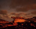 Sandstone rock formations at sunset. Royalty Free Stock Photo