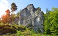 Sandstone rock in Hruba Skala, Czechia. Royalty Free Stock Photo