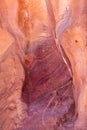 Sandstone rock and mineral layers in Petra, Jordan