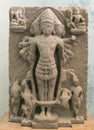 Sandstone Sculpture of Multi Face Deity Central India Madhya Pradesh Royalty Free Stock Photo