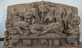 Sandstone Sculpture Sheshashayi Vishnu Central India Madhya Pradesh Royalty Free Stock Photo