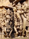 Sandstone sculptures of people in India