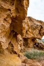 Natural sandstone formation in Avacos gerge on Cyprus Royalty Free Stock Photo