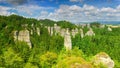 Sandstone towers in Hruboskalsko Rock Town, Bohemian Paradise nature reserve, Czech republic Royalty Free Stock Photo