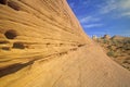 Sandstone with a view of White Dome Rock in Valley of Fire State Park, NV Royalty Free Stock Photo