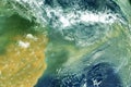 Sandstorm from space. Elements of this image furnished by NASA