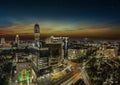 Sandton city johannesburg at night in Gauteng Royalty Free Stock Photo