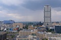 Sandton skyline with solar panels on building roof