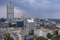 Sandton skyline with solar panels on roof