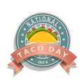 National Taco Day Sign and Badge Royalty Free Stock Photo