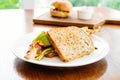 Sandwich with avocado bacon and asparagus Royalty Free Stock Photo