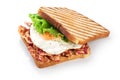 Sandwich with bacon, fried egg and lettuce