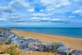 Sandwich Bay shingle beach beautiful scenery Kent UK Royalty Free Stock Photo