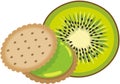 Sandwich biscuit with kiwi cream