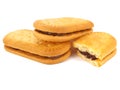 Sandwich biscuits, filled with cocoa cream