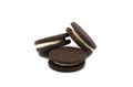Sandwich black cookies isolated