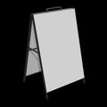 Sandwich board. Blank menu outdoor display with clipping path