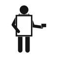 Sandwich board man icon, simple style Royalty Free Stock Photo