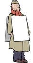 Sandwich board man Royalty Free Stock Photo