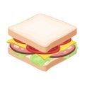 A sandwich with bread and sausage.Burgers and ingredients single icon in cartoon style rater,bitmap symbol stock