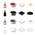 Sandwich, burger, butty and other web icon in cartoon style.Bottle, ketchup, seasoning, icons in set collection.