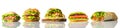 Sandwich and Burger Collage on White Background Royalty Free Stock Photo