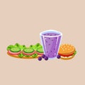 Sandwich Burger And Smoothie